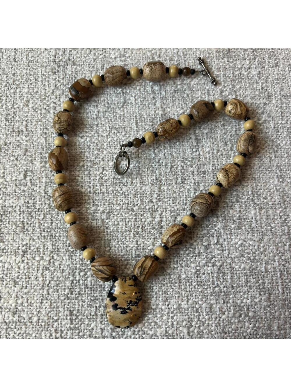 Vintage Wood Jasper Necklace